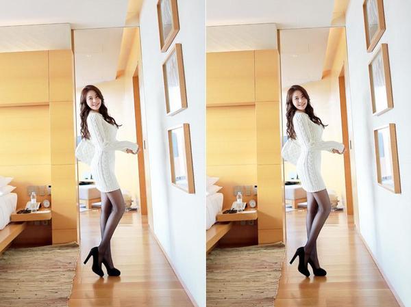 Kim Min Young Black Lace and Legs Picture and Photo 1